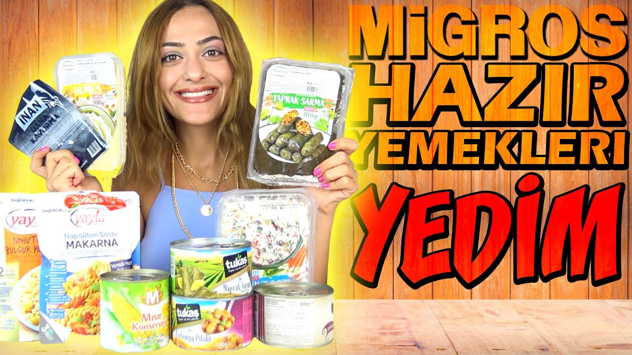 MİGROS'TA Kİ TÜM HAZIR YEMEKLERİ YEDİM!-(+7000 KCAL TIKA BASA DOYDUM)