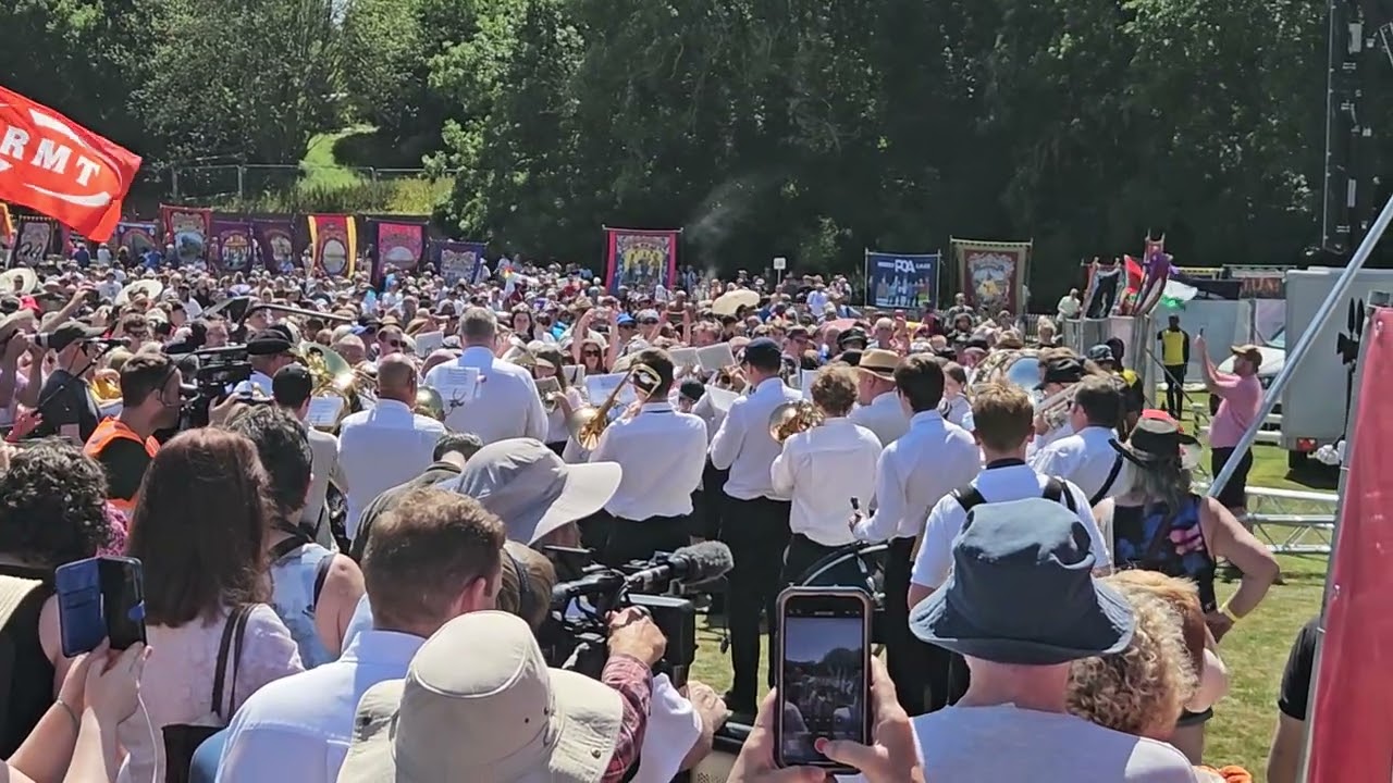Fishburn Band performs Gresford at the 2025 Durham Miners' Gala