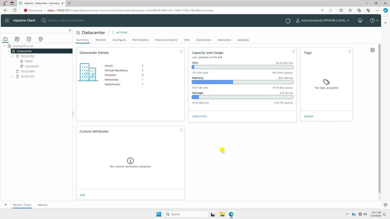 Create a cluster and enable HA on VMware vsphere 8