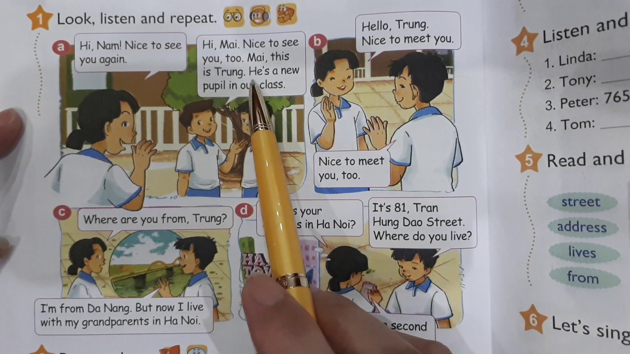 Tiếng Anh lớp 5 Unit 1 lesson 1