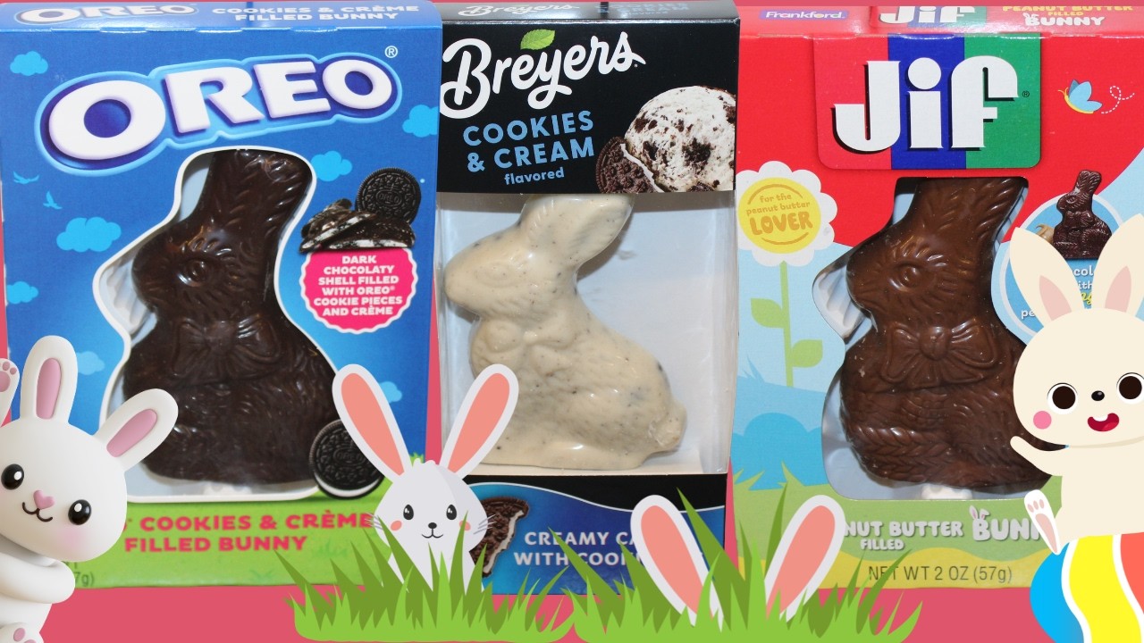 Easter Bunny: Oreo Cookies & Crème Filled, Breyers Cookies & Cream & JIF Peanut Butter Filled Review