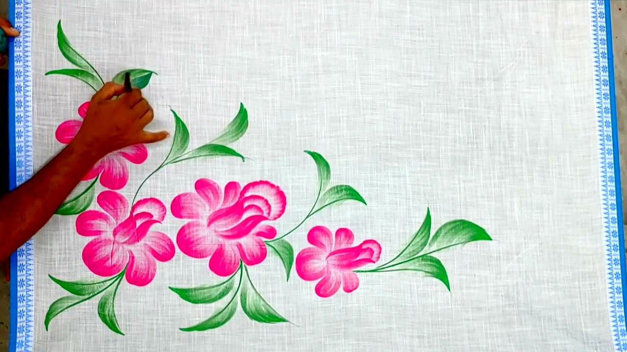 beautiful fabric painting designs | pure cotton saree designs | summer cotton saree designs