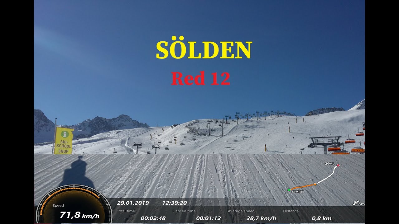 S&ouml;lden Skifahren Skiing, Red 12 Slope/Run,Rote Piste 12, Tirol, Зельден Червона траса 12