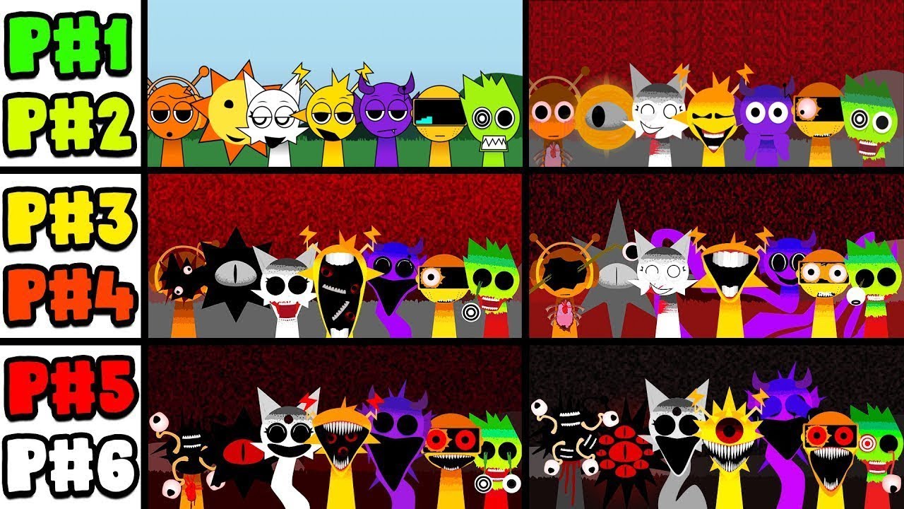 Incredibox Sprunki Retake Mix  Phase 1 VS Phase 2 VS Phase 3 VS Phase 4 VS Phase 5 VS Phase 6