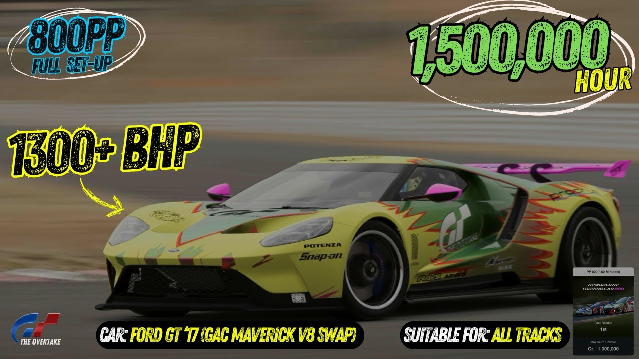 🔥 V8 Swapped Ford GT '17 is a 1300 BHP WINNING machine! Best 800PP Build | GT7 Money Grind
