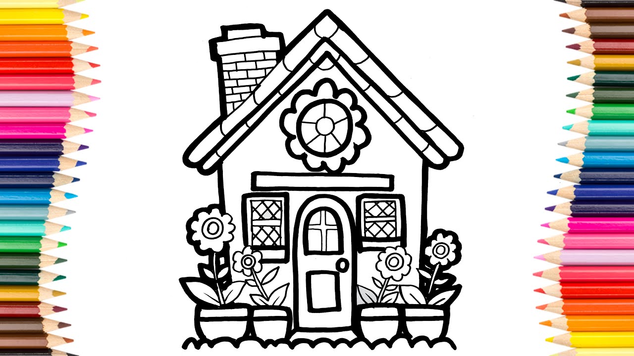 Set of Houses. How to Draw a House Easy.