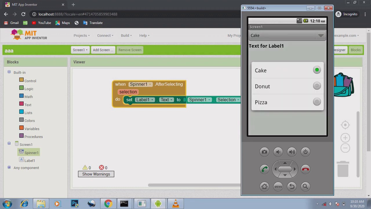 HOW TO ADD ITEM IN SPINNER | HOW TO SELECT ELEMENT IN SPINNER | APP INVENTOR COMBOBOX | TAGALOG