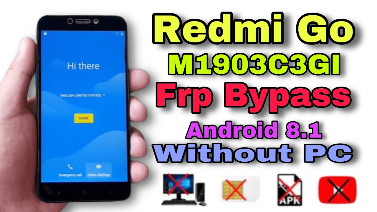 Redmi Go  M1903C3GI Frp bypass Android 8.1 Without PC 2024