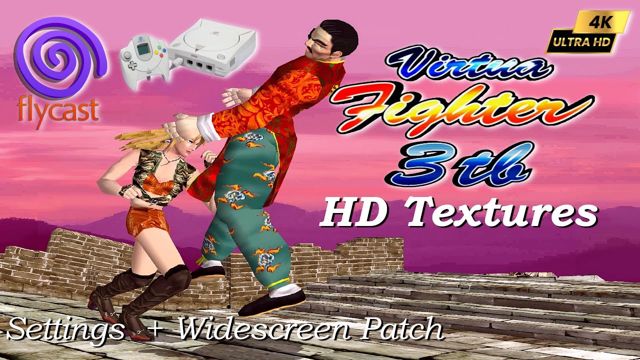 Virtua Fighter 3tb ~HD Textures Widescreen Patch | Flycast CI Builds | 4K 60FPS Dreamcast PC