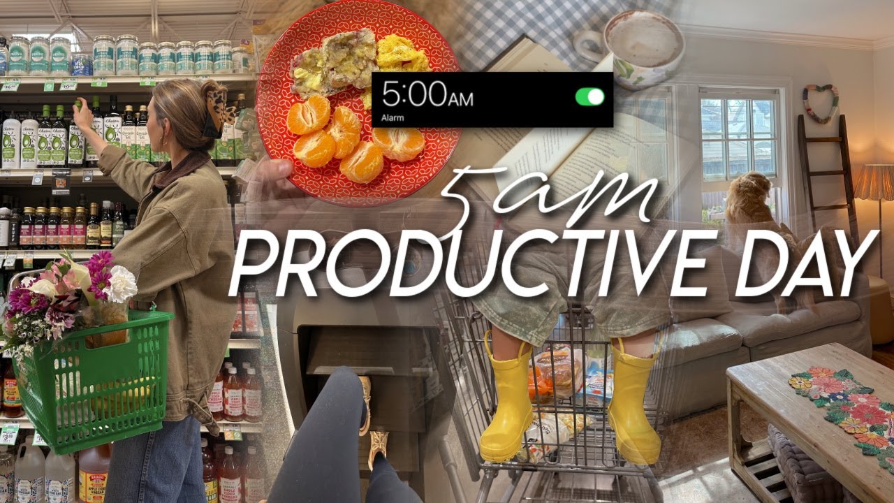 5AM PRODUCTIVE DAY | gym workout, costco haul, meal planning, organizing, & honest mom thoughts ⛅