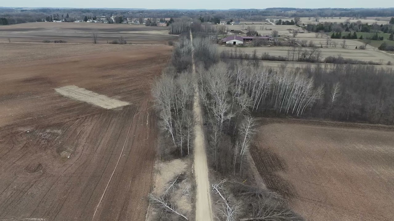 The Wiouwash Trail, WI, North from Hunters Rd to Highway 96, via drone, 4K.