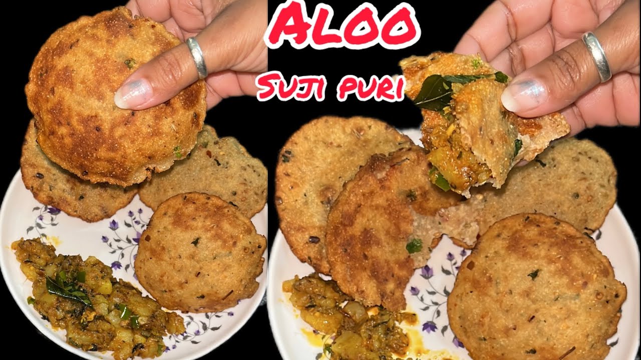 Aloo Suji Masala Puri Recipe | Crispy Masaledar Puri | Easy Breakfast Recipe!आलू सूजी मसाला पूरी 🤤😱 