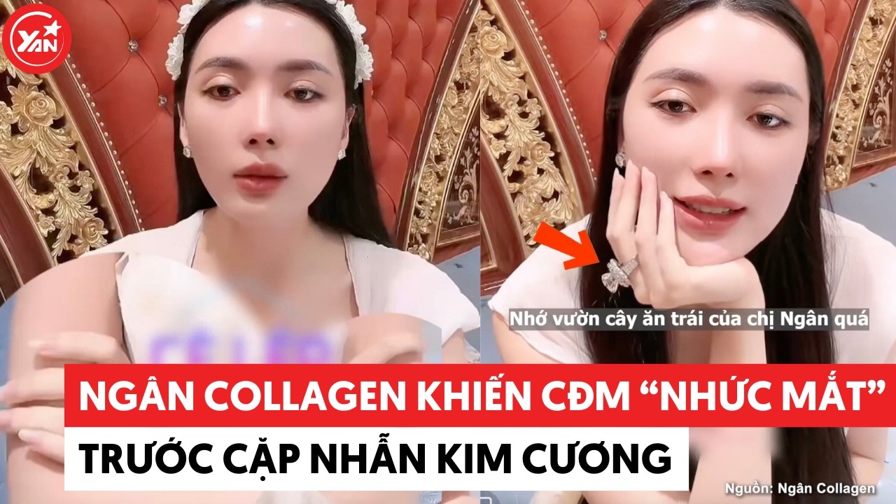 Ai nói Ngân Collagen “xuống cấp”: CĐM “nhức mắt” trước cặp nhẫn kim cương cỡ “trứng cút”