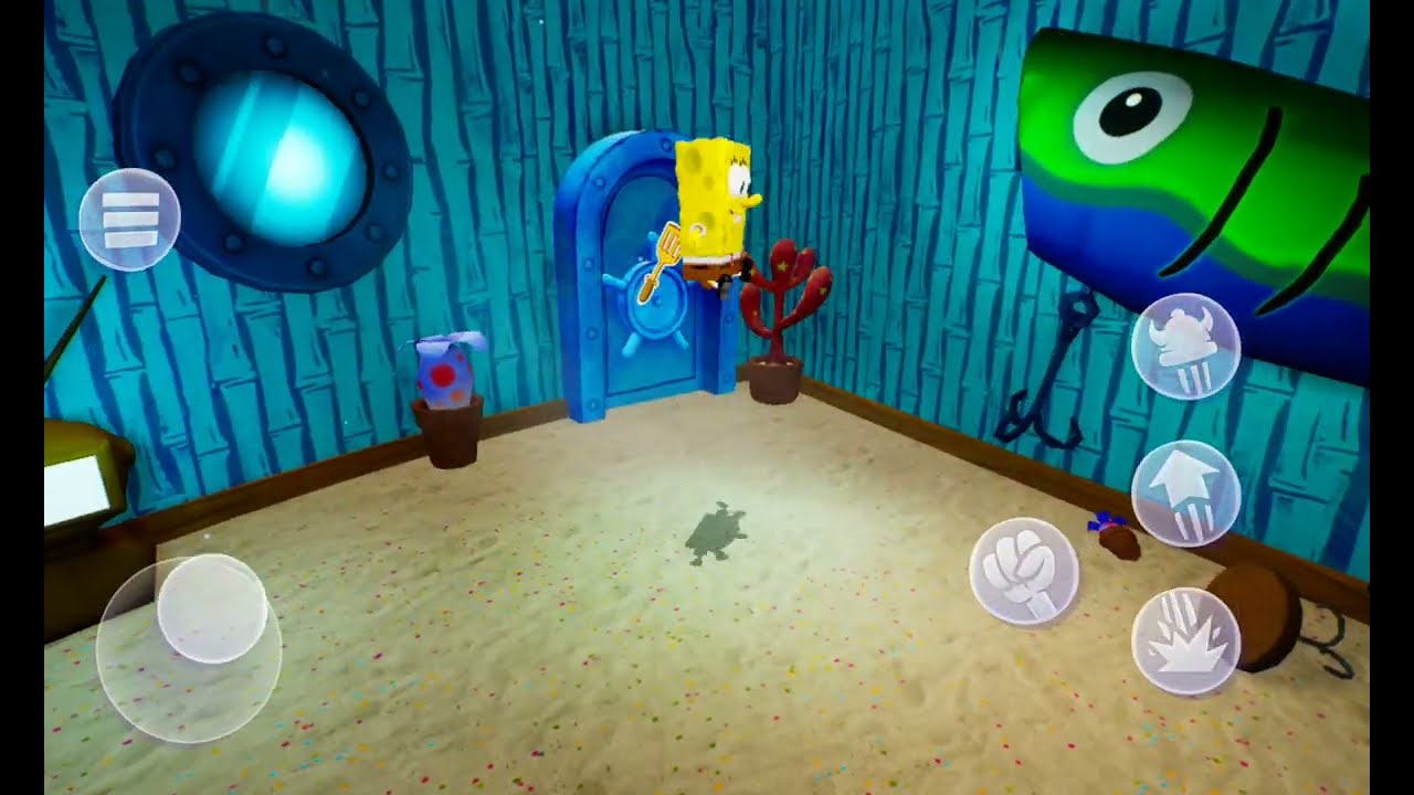 Jugando el juego de Bob esponja parte 1 en parte dos salimos de la casa de bob esponja