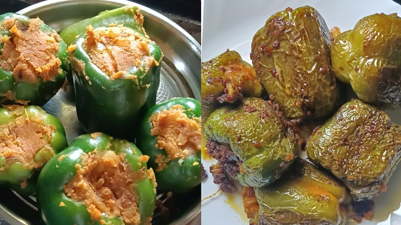 #shimla mirch ki bharva 🫑🫑🫑🫑 please support my YouTube channel#viralvideo #recipe 