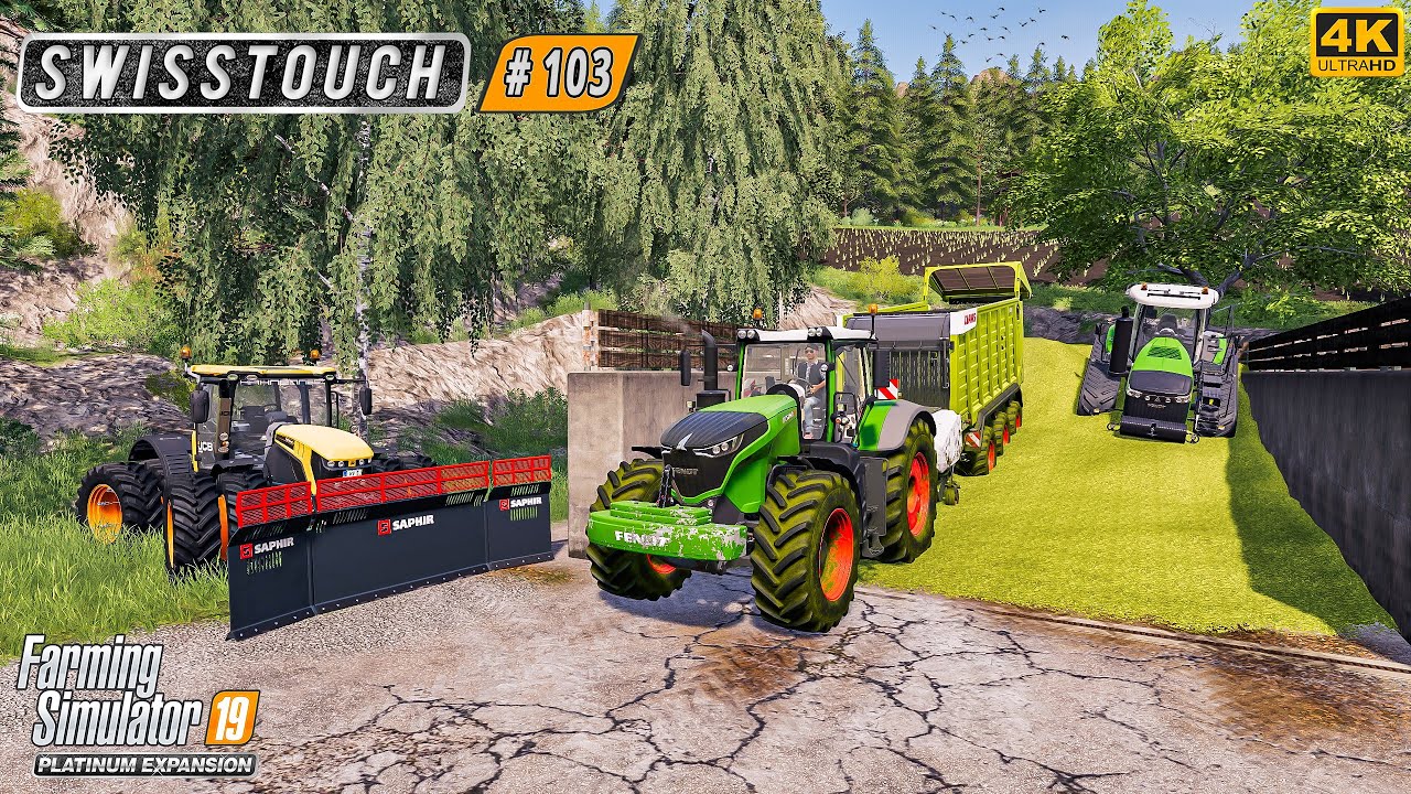 Mowing Triticale & Making Whole Crop Silage. Weeding ⭐ Swisstouch #103 ⭐ FS19 4K Timelapse