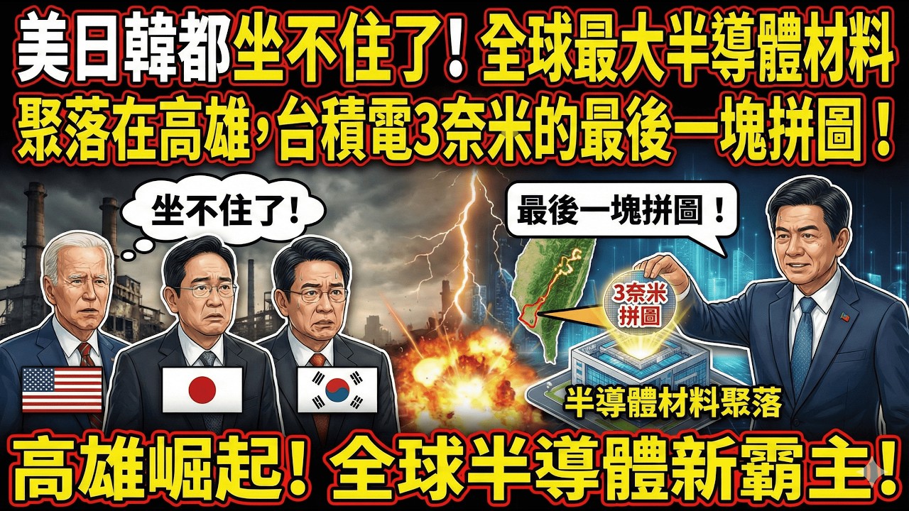 美日韓都坐不住了！全球最大半導體材料聚落在高雄，台積電3奈米的最後一塊拼圖！
