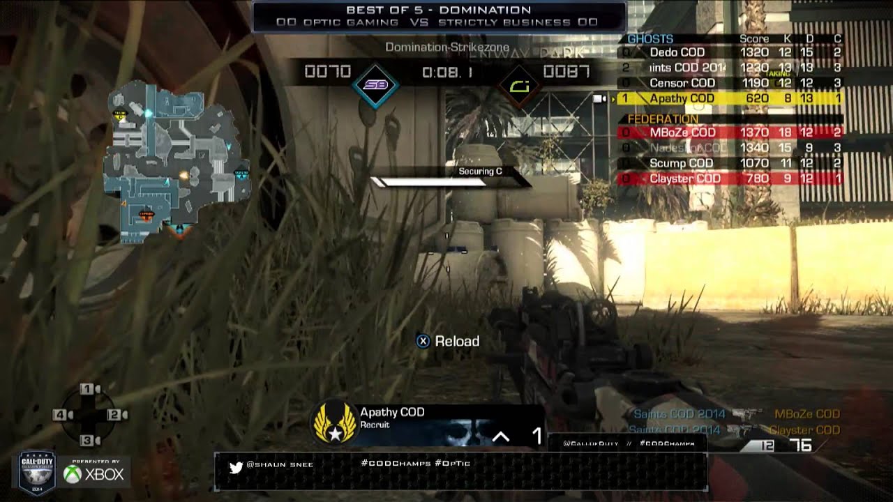 Strictly Business vs OpTic Gaming - Game 1 - WB Round 2 - CoD Championships 2014