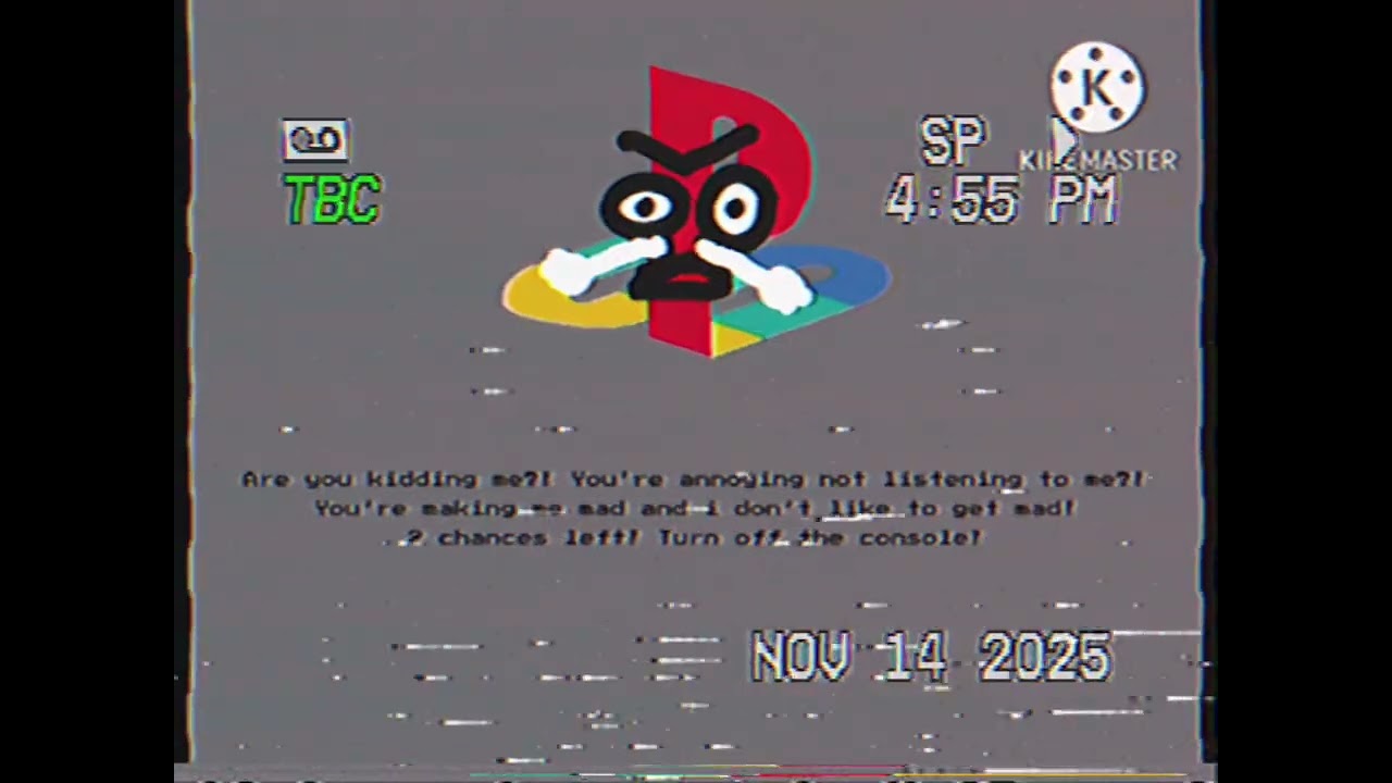 (FAKE) Ps1 anti-piracy screen but VHS and good ending