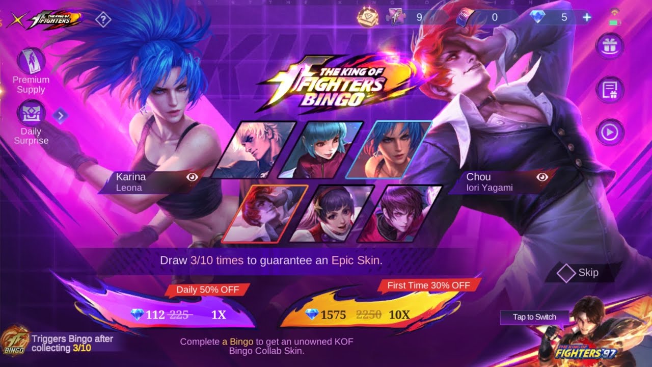 New kof free skins🤩+ overdrive mode😎😎#mobalegends5v5 #mobalegends #MOBA55GoldenMonth #MOBA55Creator