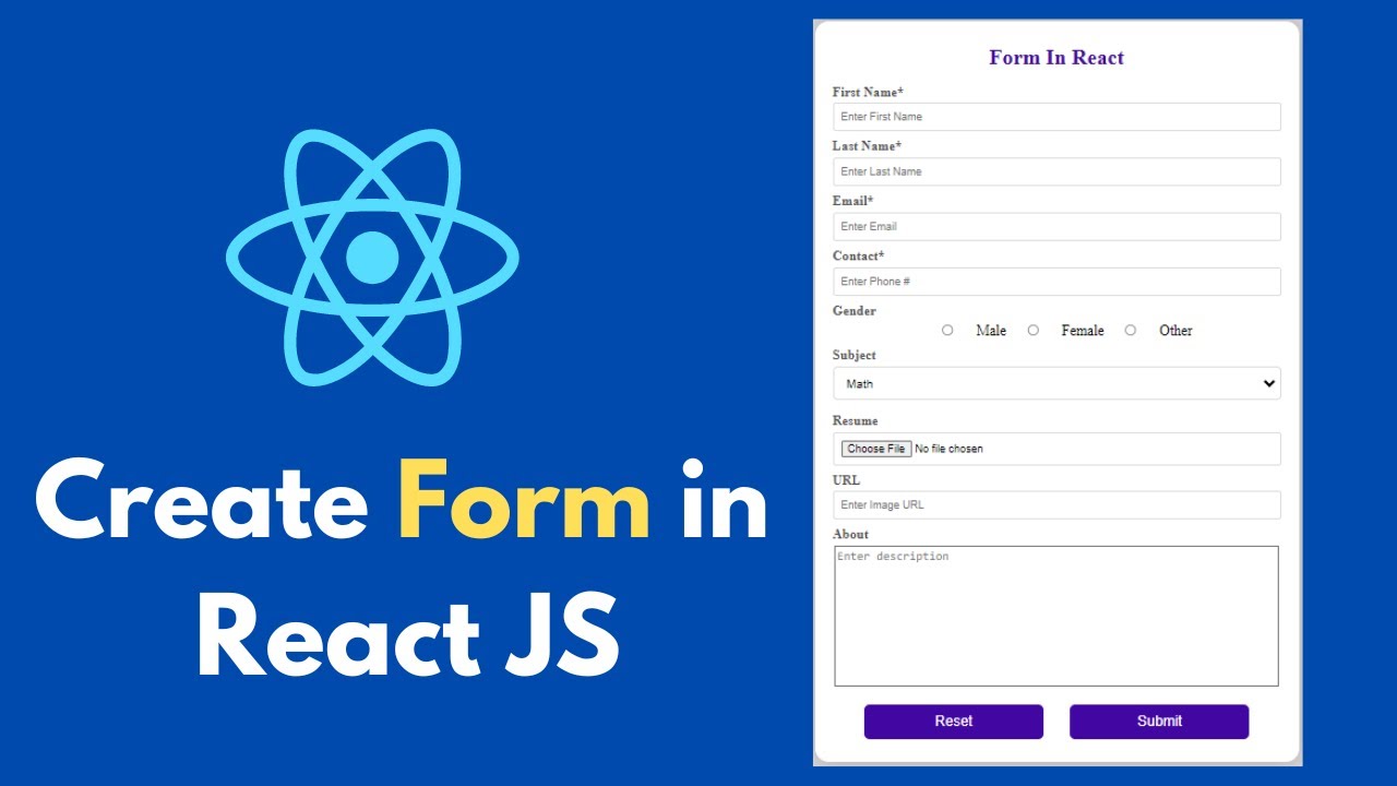 Создайте полную форму с помощью React JS | React Forms