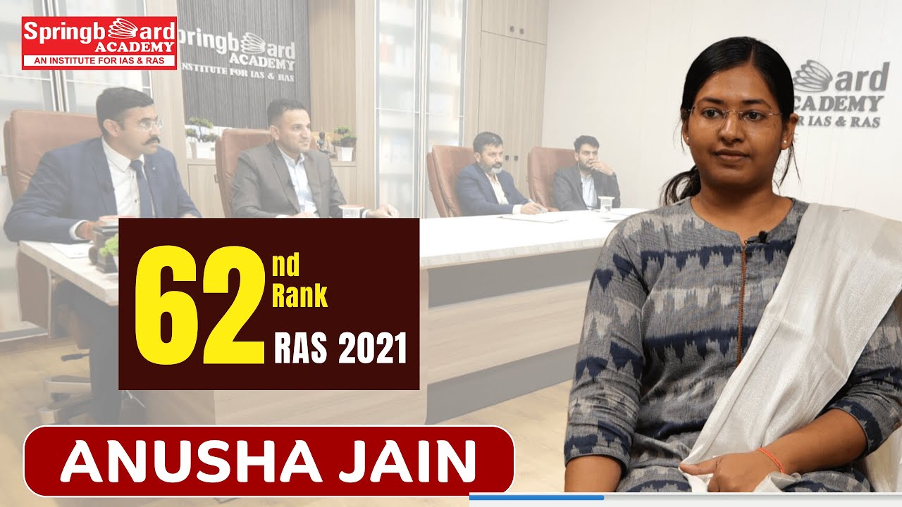 Ms. Anusha Jain | RAS-2021 | Rank-62 | Classroom Student | Mock Interview
