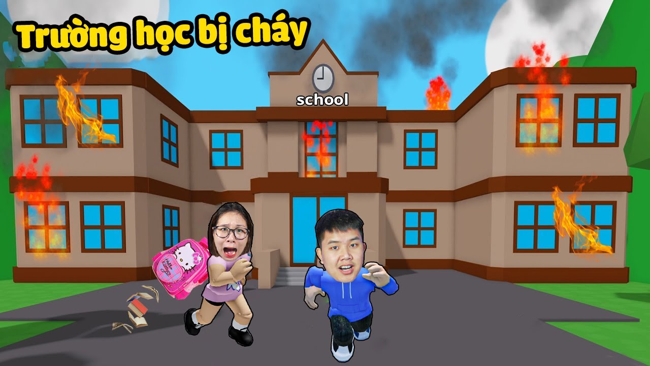 Đang học thì trường bị cháy, Liệu bqThanh và Ốc Có Sống Sót Thoát Khỏi Trường Học???