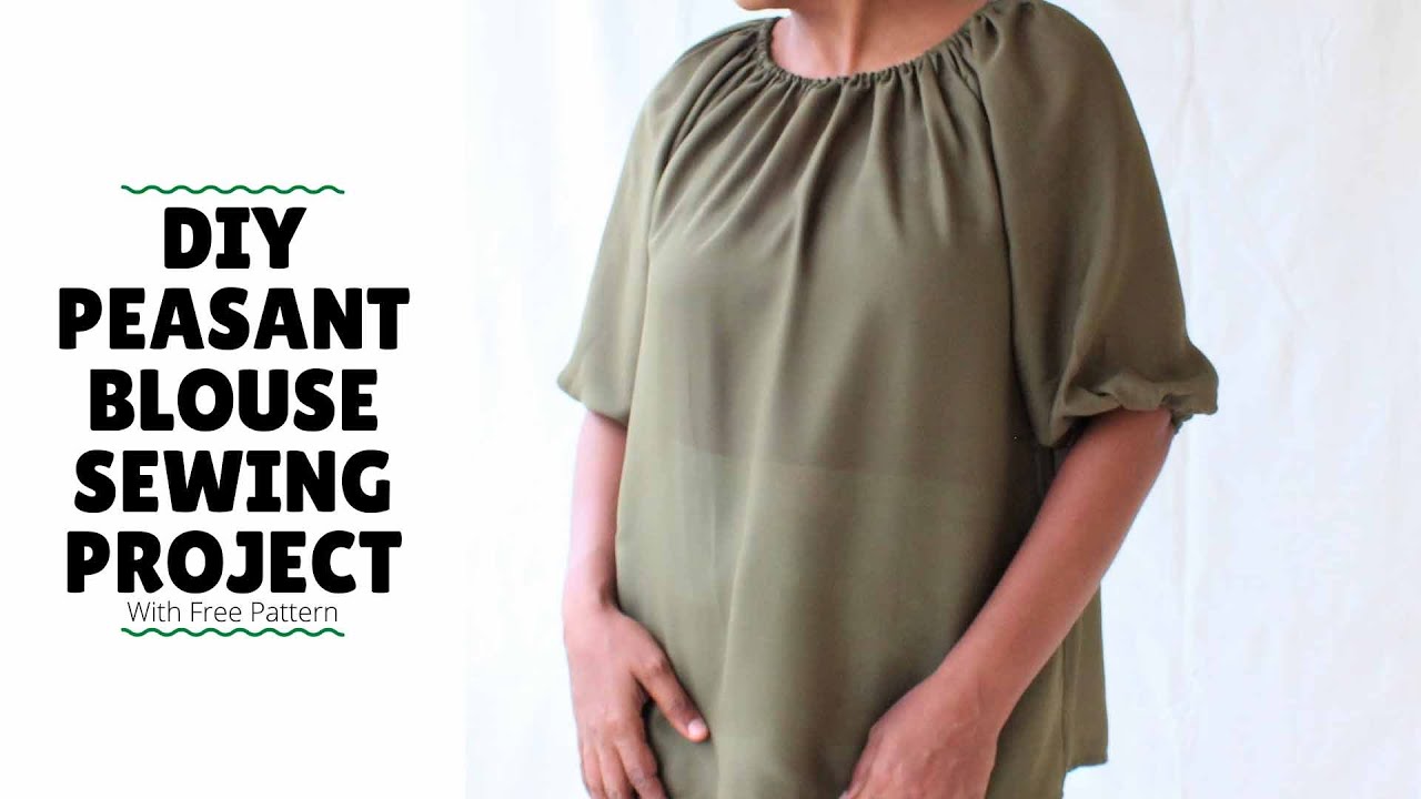 DIY Peasant Blouse Sewing Tutorial With Free Sewing Pattern - Womens Top Sewing Project