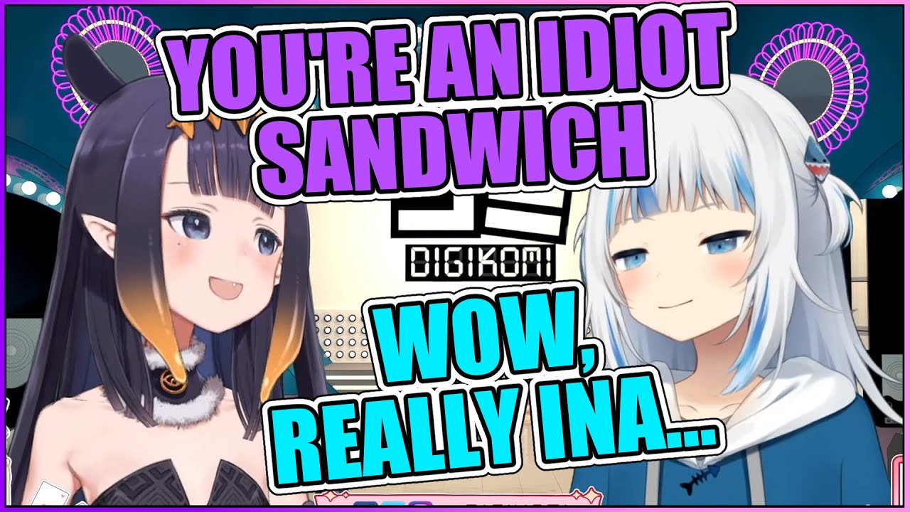 Ina calls Gura an Idiot sandwich at DIGIKOMI and realizes they are both flat like bread later