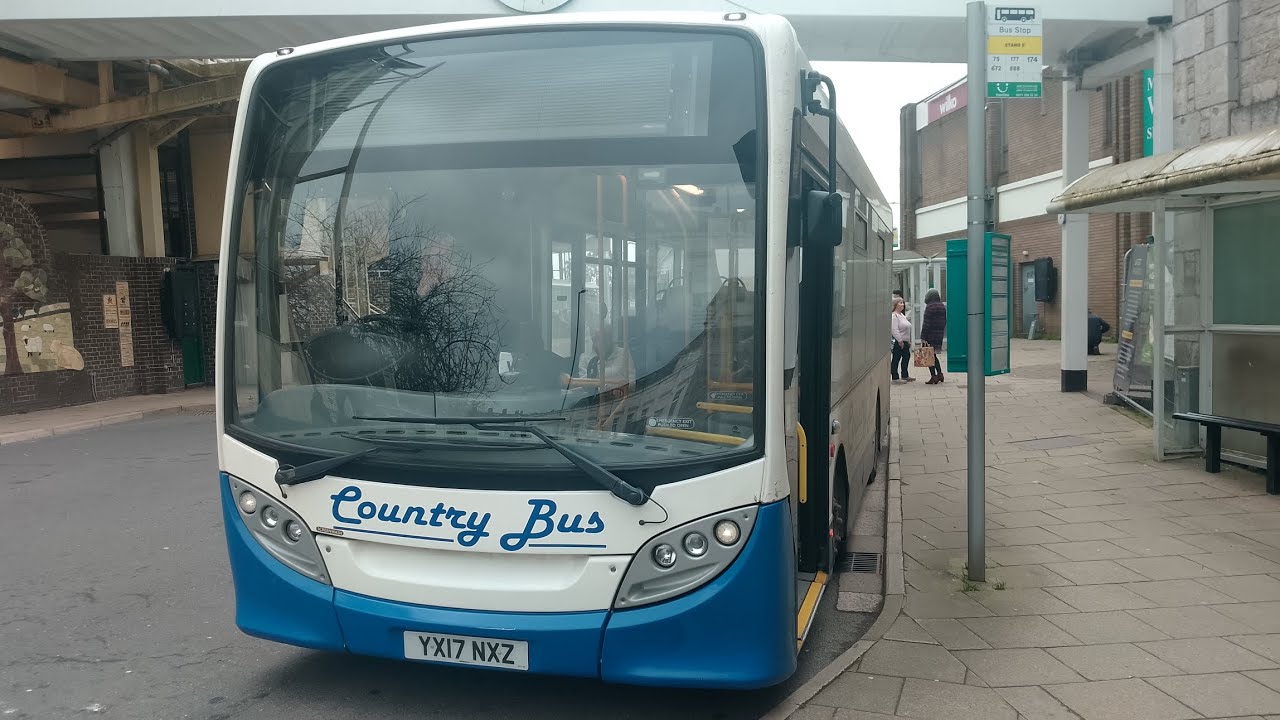 Country Bus 222, YX17NXZ, 177 to Totnes.