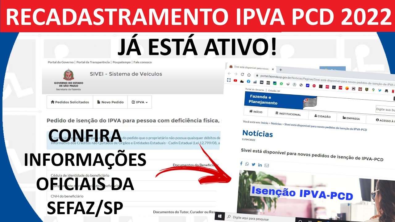 RECADASTRAMENTO IPVA 2022 ATIVO - RESPOSTA OFICIAL DA SEFAZ
