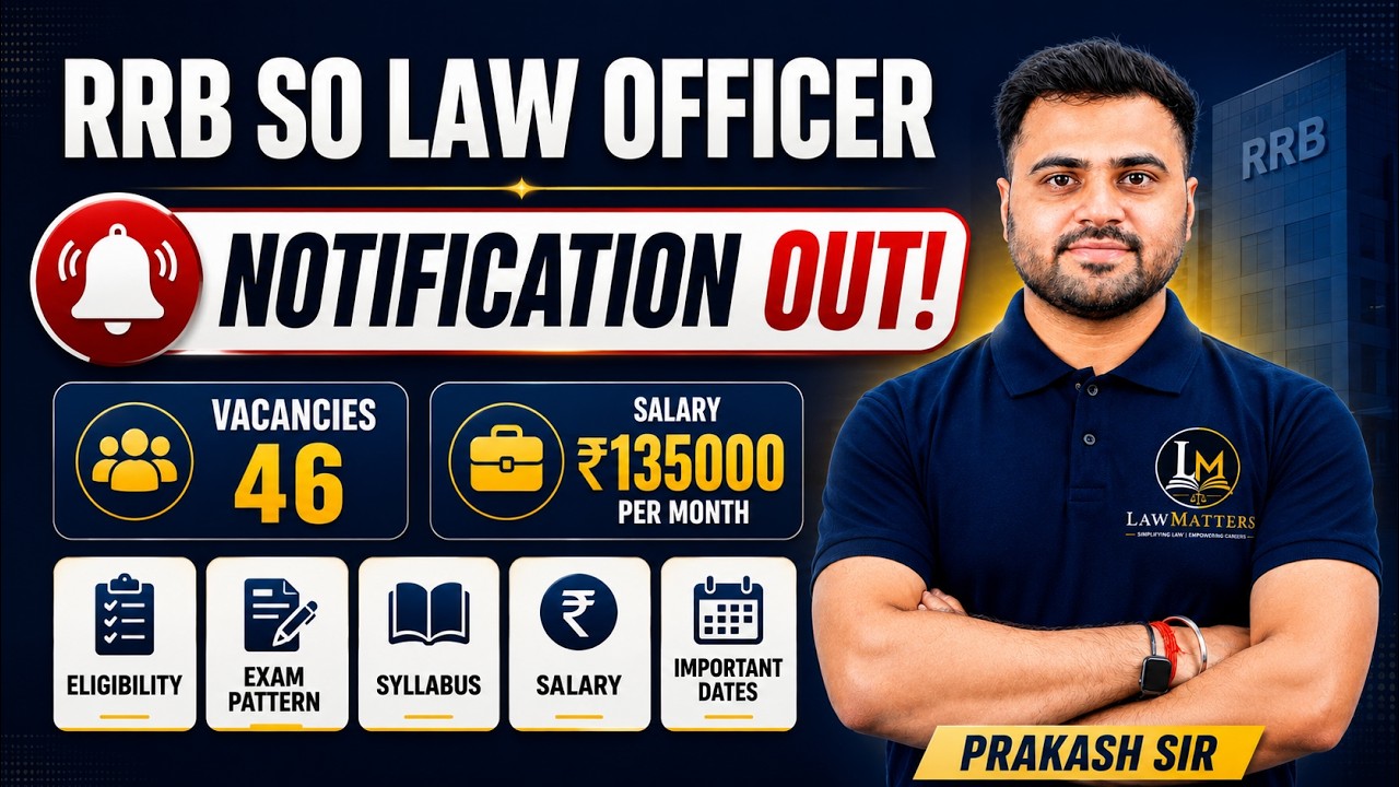 RRB SO Law Officer 2026 | Notification Out 🚨 | Eligibility, Syllabus, Salary & Exam Pattern