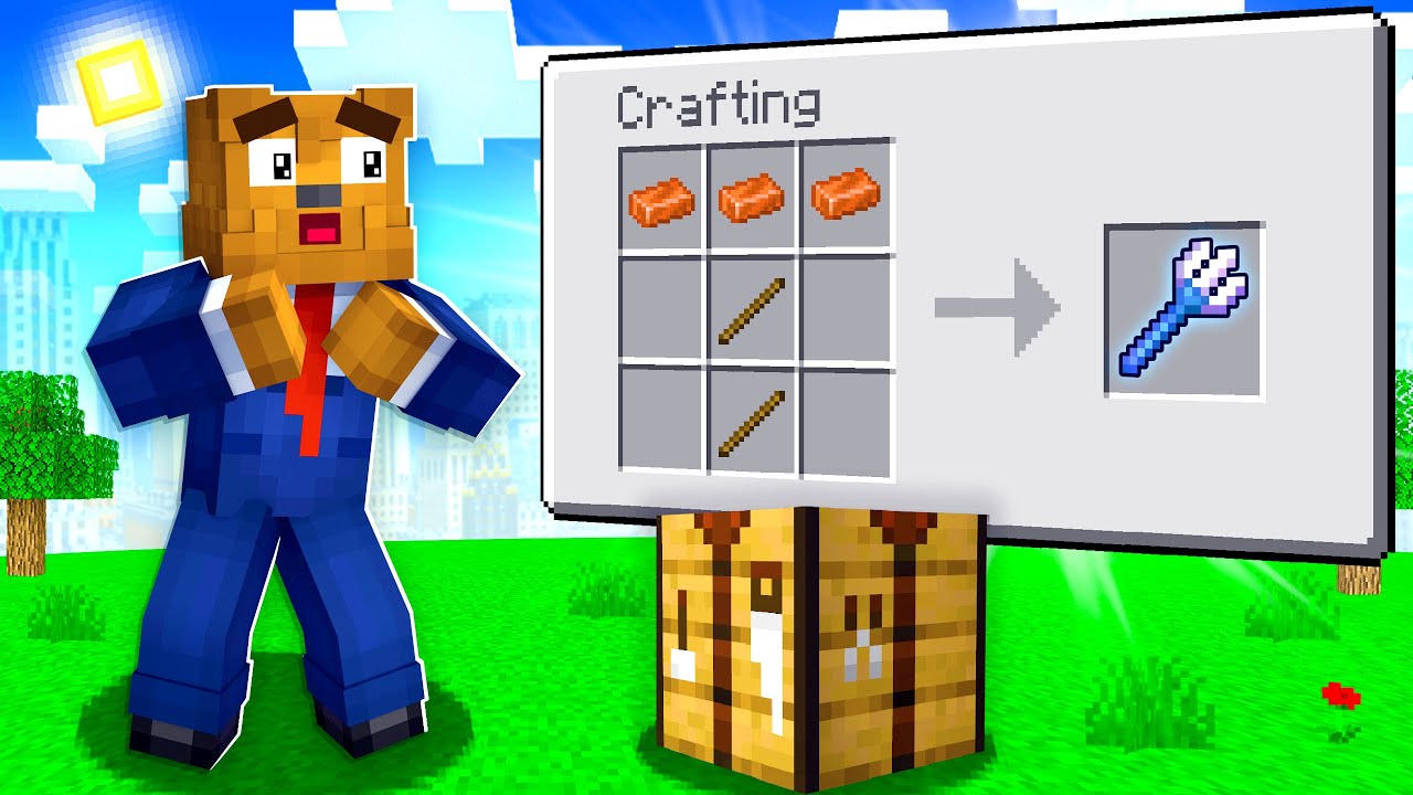 Minecraft But ALL CRAFTING Is Scrambled