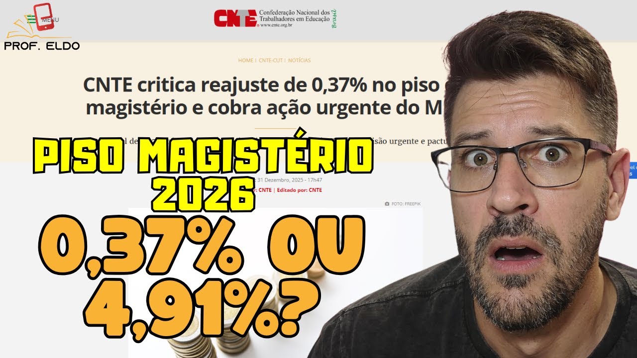 🚨 0,37% ou 4,91%? 🤔 A VERDADE sobre o piso do magistério 2026 📊📚