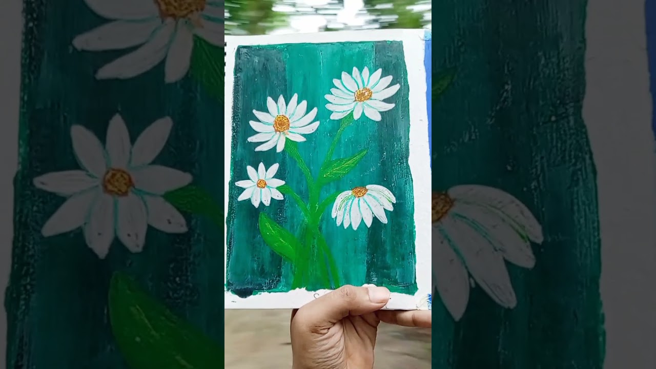 easy Daisy flower painting 