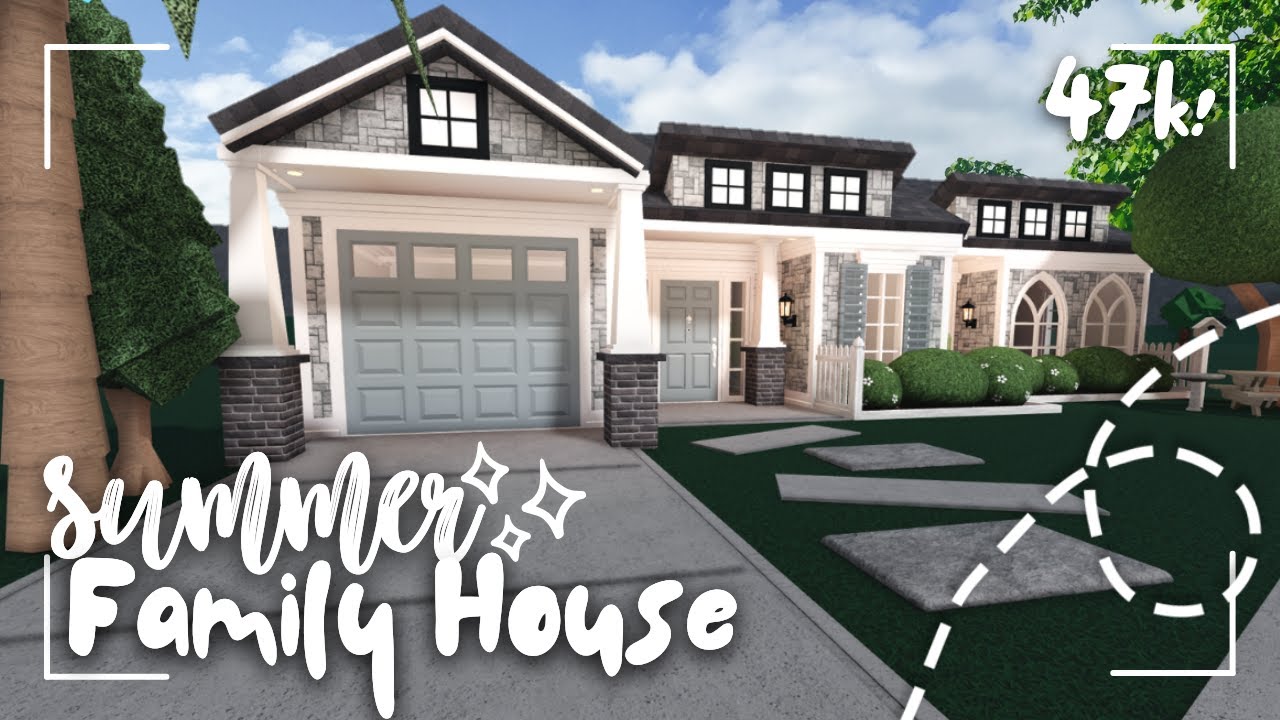 [ bloxburg ] 🌊 one story summer family house ꒰ house layout build & tour ꒱