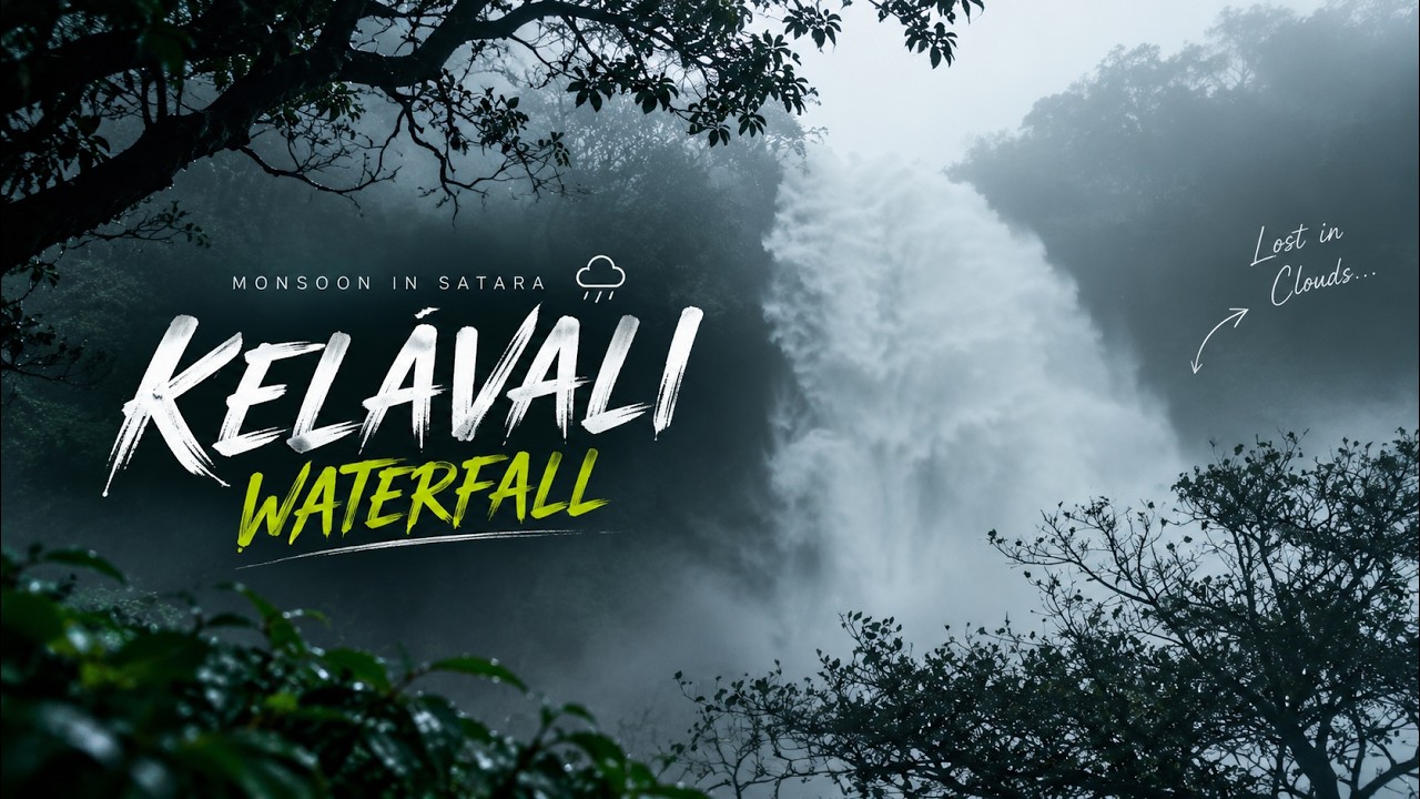 Kelavali Waterfall in Heavy Rain 🌧️ | Hidden Gem of Satara | Maharashtra | Travel Musical Vlog