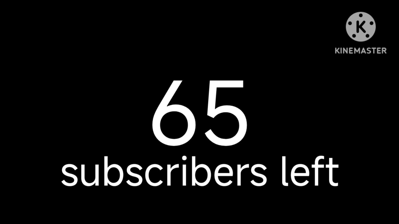 65 Subscribers Left until 1000!