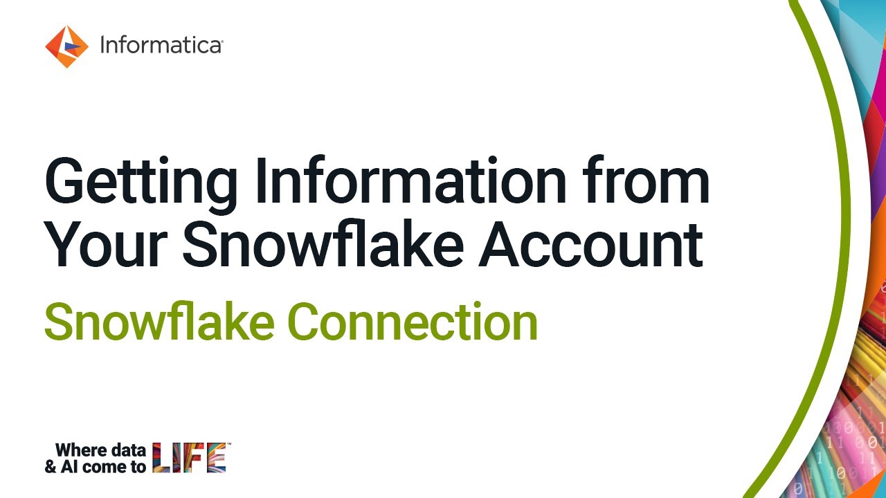 Getting Information from Your Snowflake Account for a Snowflake Connection