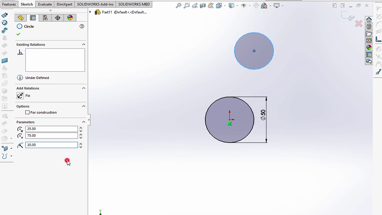 Solidworks Circle