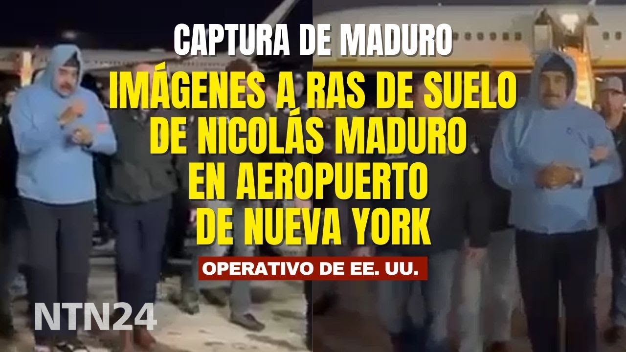 Difunden imágenes a ras de suelo de Maduro en aeropuerto de Nueva York tras su captura en Venezuela
