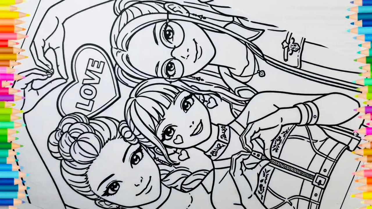 Satisfying Coloring - Zoey, Rumi and Mira / KPop Demon Hunters Art  Coloring Pages / NCS