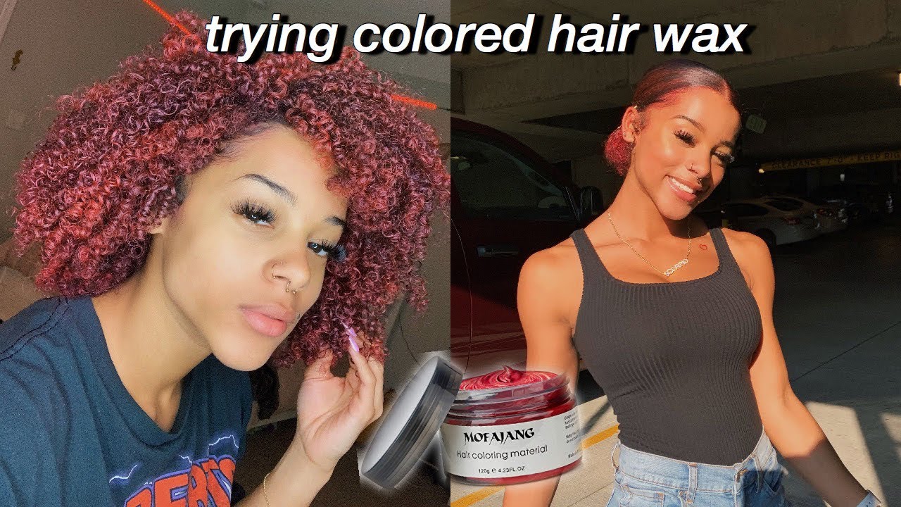 Trying Colored Hair Wax On My Curly Hair | Azlia Williams