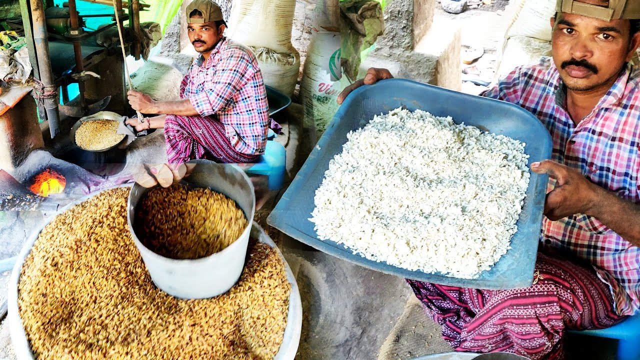 Poha Making | How It's Made Flattened Rice | Atukulu | Beaten rice | Rice Flakes | White aval