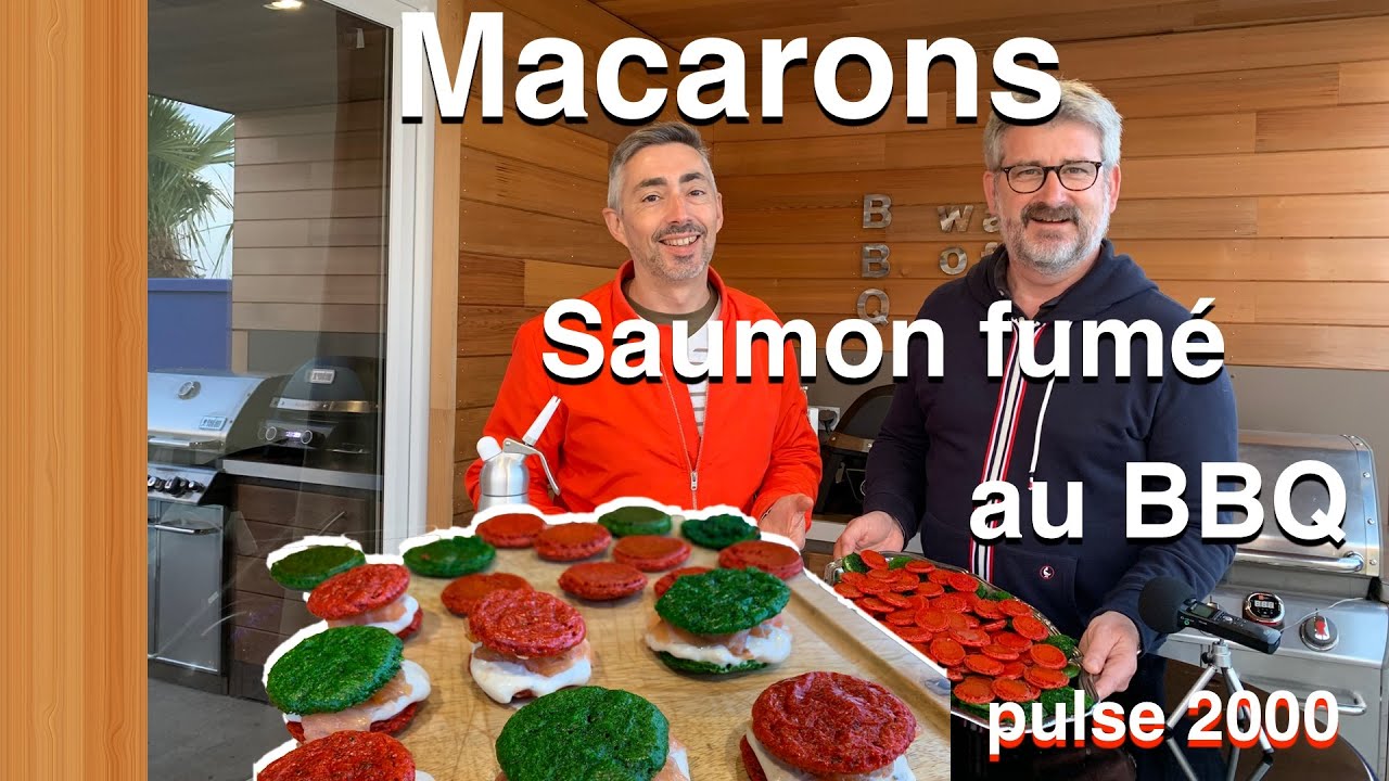 Macarons salés au saumon fumé réalisés au BBQ