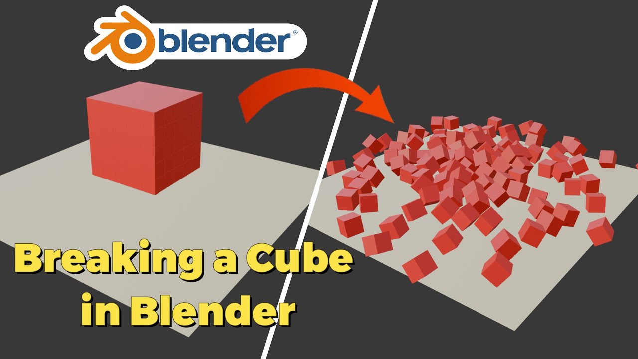 Breaking a Cube in Blender &ndash; Easy Animation Tutorial! no addons