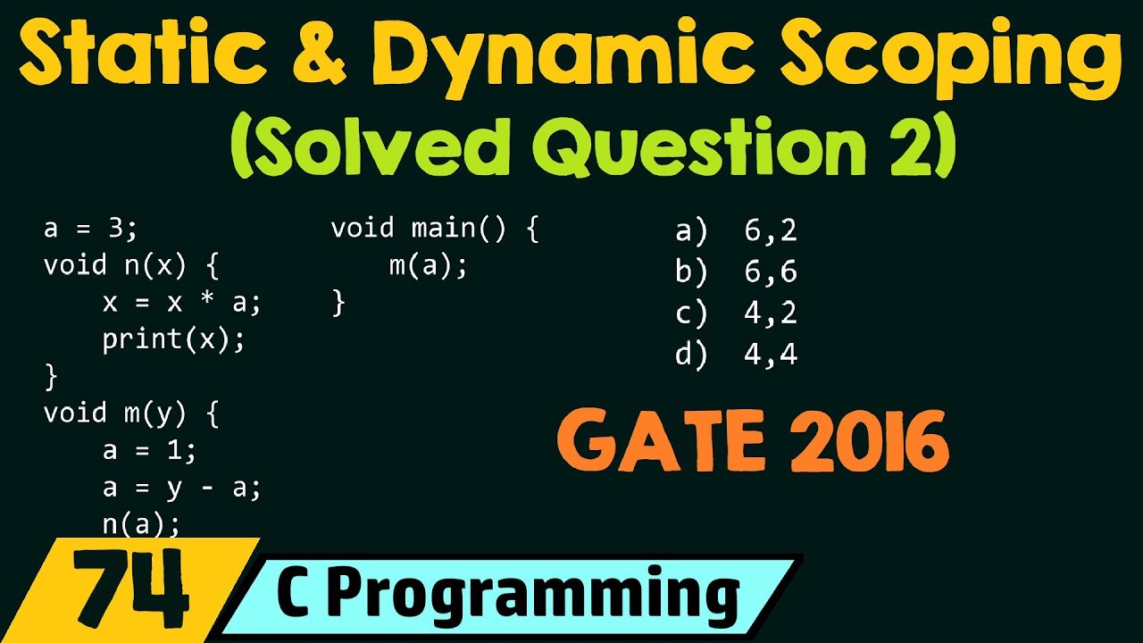 Static and Dynamic Scoping (Solved Question 2)