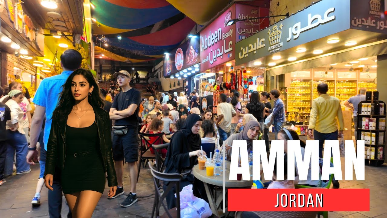 【Jordan Walk】 Amman Downtown to Jabal Al Lweibdeh at Night | 2024