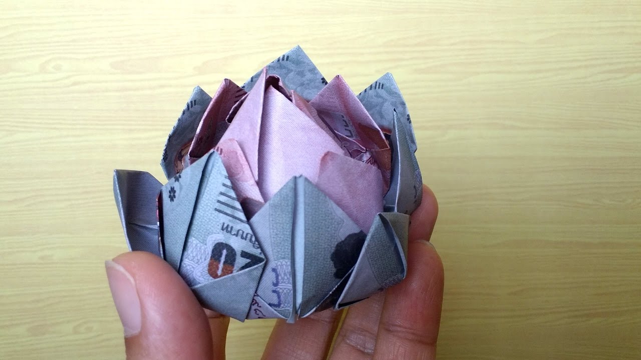 DIY оригами Деньги лотос