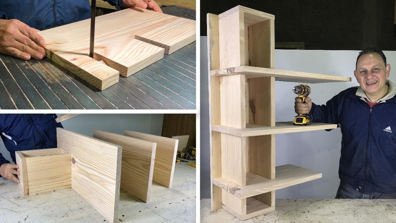 Repisa Moderna De Madera 3 Estantes Fácil De Hacer Paso a Paso
